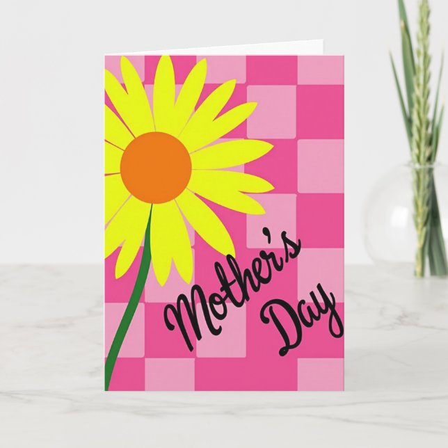 Checkerboard Flower Card (Front)