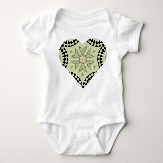 CHECKERBOARD HEART BABY BODYSUIT (Front)