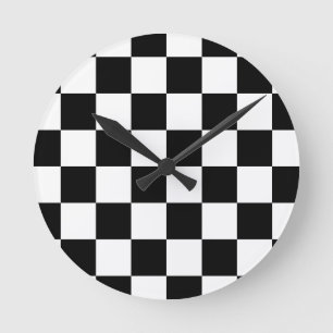 Checkerboard Home Rug of the Classic Elegance Round Clock