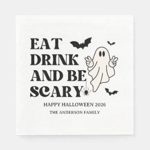 Checkerboard Retro Spooktacular Halloween Napkin