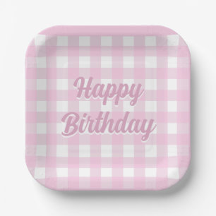 Checkerboard Summer Picnic - Custom birthday plate