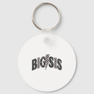 Checkered big sis new sister announcement lightnin key ring