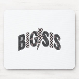 Checkered big sis new sister announcement lightnin mouse pad