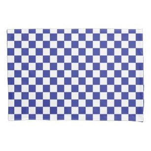 Checkered Blue and White  Pillowcase
