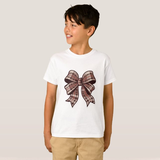 Checkered Bow, Checkered bow Coquette, Designer  T-Shirt (Front Full)