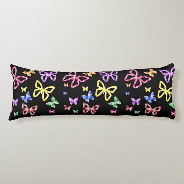 CHECKERED BUTTERFLIES BODY CUSHION (Front)