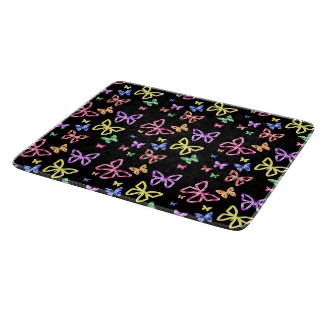 CHECKERED BUTTERFLIES CUTTING BOARD (Corner)