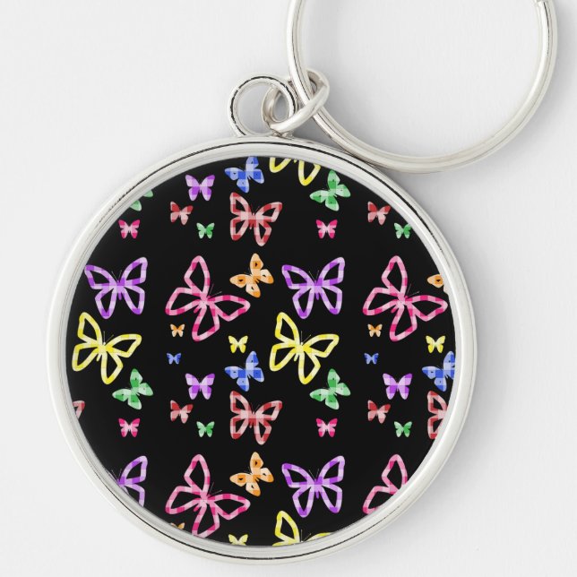 CHECKERED BUTTERFLIES KEY RING (Front)