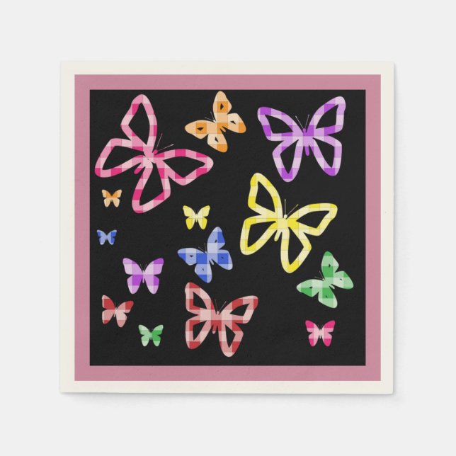 CHECKERED BUTTERFLIES NAPKIN (Front)