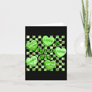 Checkered Camouflage You Are Enough Valentines Day Thank You Card