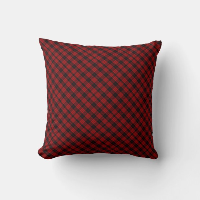 Checkered Christmas Red Buffalo Plaid Cushion (Front)