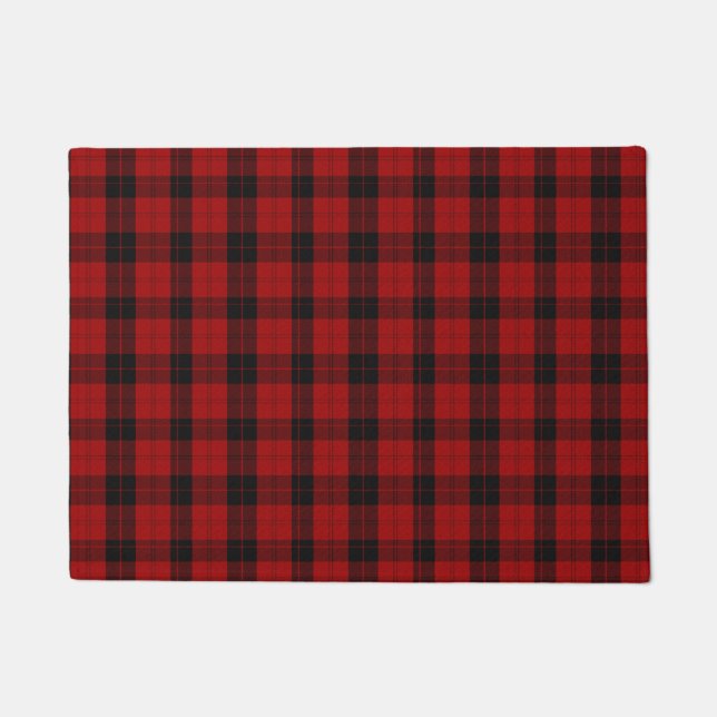 Checkered Christmas Red Buffalo Plaid Doormat (Front)