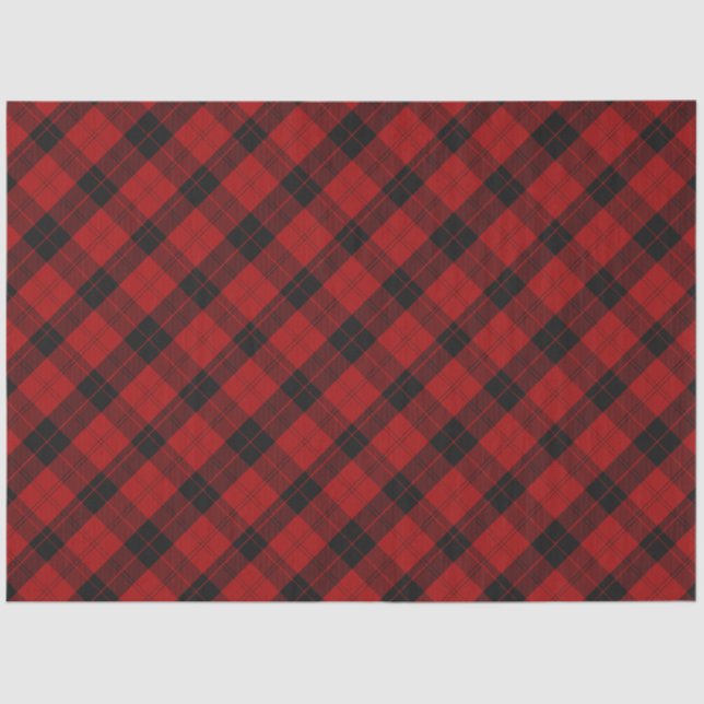 Checkered Christmas Red Buffalo Plaid Tissue Paper (Front)