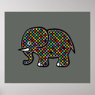 checkered elephant print for walls