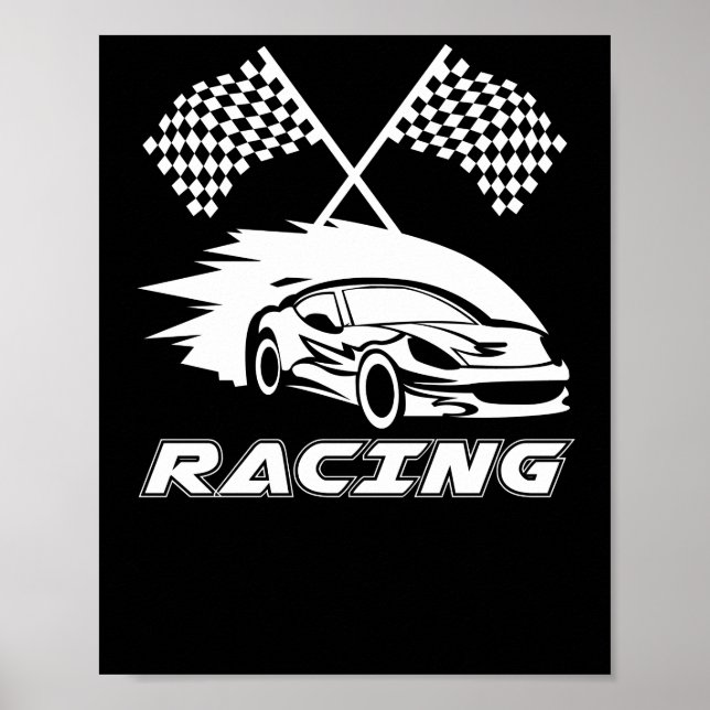 CHECKERED FLAG CAR RACING POSTER (Front)