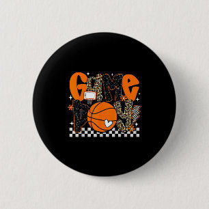 Checkered Game Day Basketball Srts Lover Men Women 6 Cm Round Badge