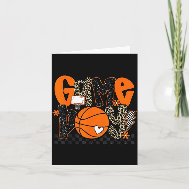 Checkered Game Day Basketball Srts Lover Men Women Card (Front)