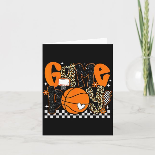 Checkered Game Day Basketball Srts Lover Men Women Card (Front)