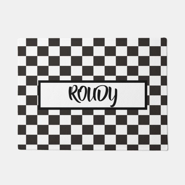 CHECKERED GARAGE DOORMAT (Front)