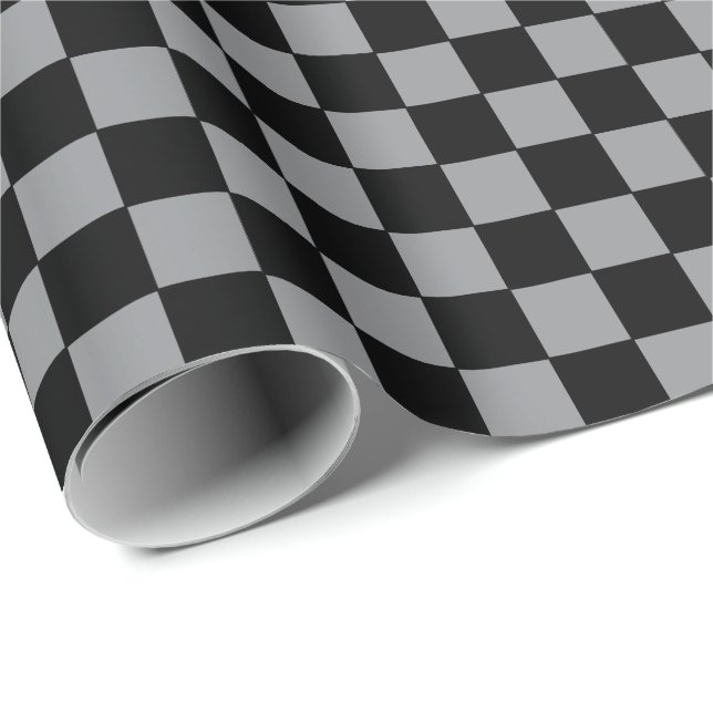 Checkered grey and Black  Wrapping Paper (Roll Corner)