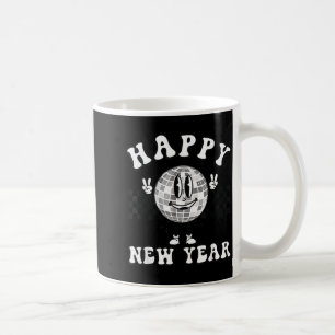 Checkered Happy New Year 2026 Disco Ball New Year Coffee Mug