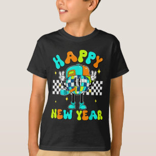 Checkered Happy New Year 2026 Disco Ball New Year  T-Shirt