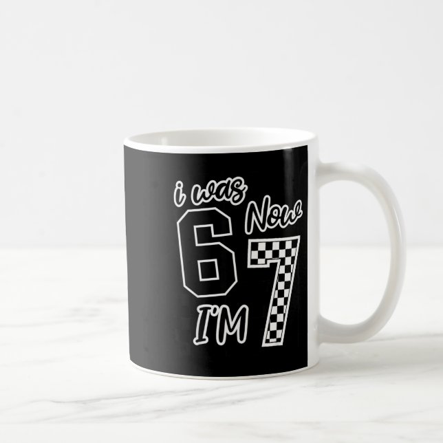 Checkered I Was 6 Now I'm 7 Birthday Seven Years O Coffee Mug (Right)