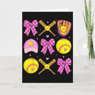 Checkered Mama Bow Cute Softll Mom Women Game Day  Card