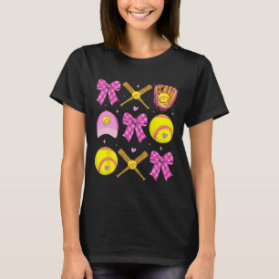Checkered Mama Bow Cute Softll Mom Women Game Day T-Shirt
