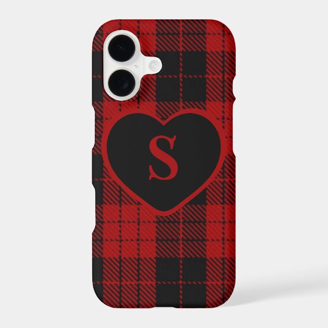Checkered Monogram Christmas Red Buffalo Plaid (Back)