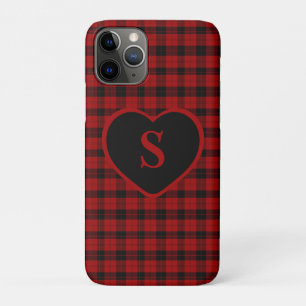 Checkered Monogram Christmas Red Buffalo Plaid Case-Mate iPhone Case