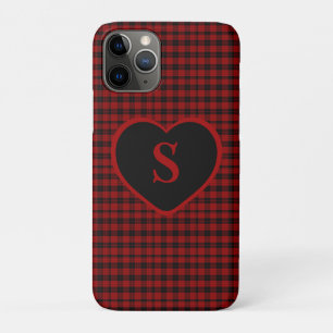 Checkered Monogram Christmas Red Buffalo Plaid Case-Mate iPhone Case