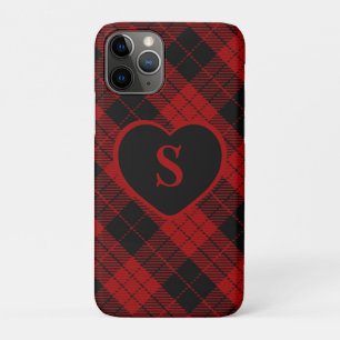 Checkered Monogram Christmas Red Buffalo Plaid Case-Mate iPhone Case