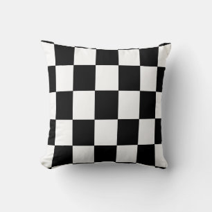 Checkered Pattern Modern Black White Cushion