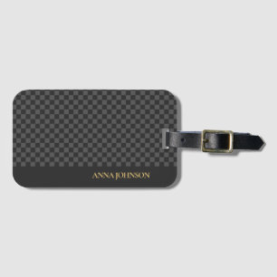 Checkered Pattern Personalized Name Luggage Tag