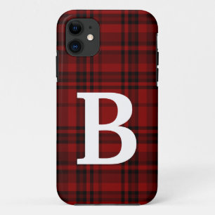 CHECKERED PLAID BLACK RED CUSTOMIZE TYPOGRAPHY Case-Mate iPhone CASE