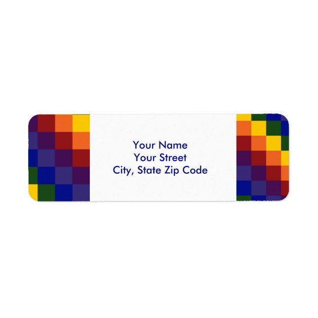 Checkered Rainbow return address label (Front)