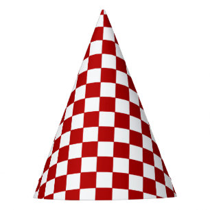 Checkered Red and White Party Hat