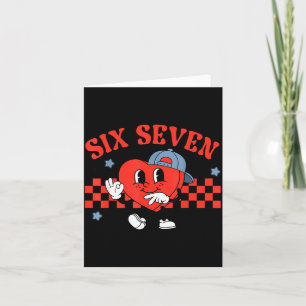 Checkered Six Seven Cool Hearts 67 Valentines Day  Card