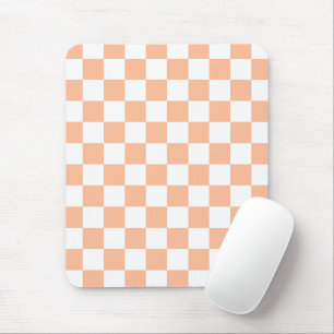 Checkered squares black and white geometric retro mouse pad