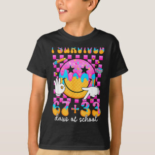 Checkered Survived 67 33 Days T-Shirt
