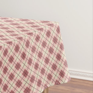 checkered tartan plaid classic beige brown texture tablecloth