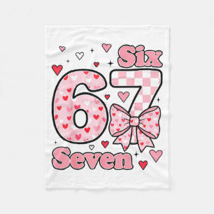Checkered Valentine Cute Six Seven 6 7 Meme Teens Fleece Blanket