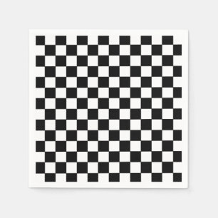 Checkered White and Black  Napkin
