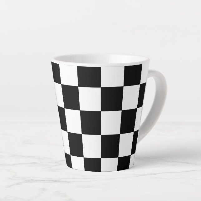 Checkers "1950's Diner" Latte Mug (Right Angle)