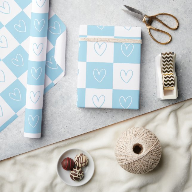 Checkers and Hearts Wrapping Paper (Crafts)