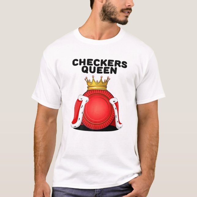 Checkers Queen Womens Boardgames Board Checkers T-Shirt (Front)