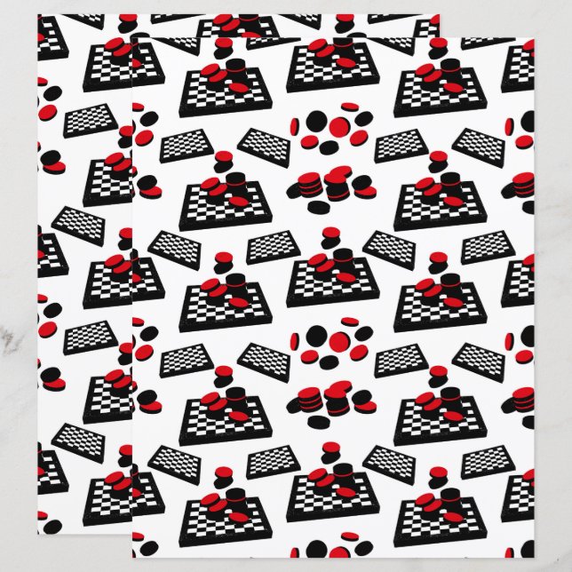 Checkers Scrapbook Paper (Front/Back)