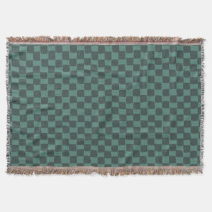Checkers - Teal Throw Blanket