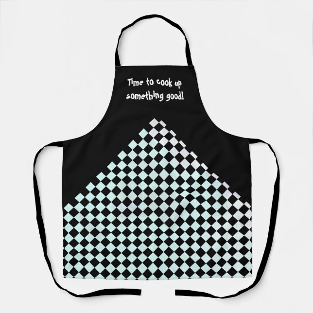 Checkers with a Green Blush Topography Apron (Front)
